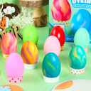 JOYIN 37 PCS Wrap Art Easter Egg Dye Decoration Kit Multicolor Dye Pack with Brushes, DIY Egg Coloring Set for Kids Easter Activities, Theme Party, Basket Hunt Fun Creativity Activity.