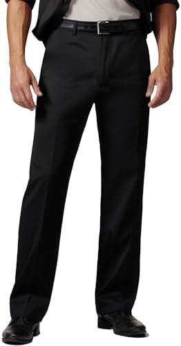 Men's Cozy Hidden Expandable Waist Dress Pants | Premium Stretch Texture Weave Work to Weekend Pants, Size 36W X 30L