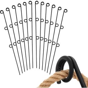 Ferraycle 12 Pcs 48 Inches/4 ft Three Rope Poles/Stakes for Creating a Rope Border Around Flower Beds, Fence, Trees, Garden, Walkways, Fountains