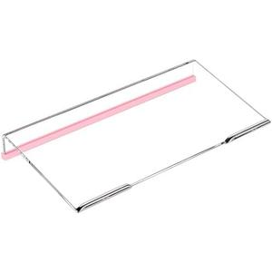 Richboom Computer Keyboard Stand for Desktop, 11.8" Tiny Clear Acrylic Keyboard Riser 78 Keys Compact Keyboard Lift for Desk Ergonomic Short Keyboard Holder Tray with Black and Pink Silicone Strip