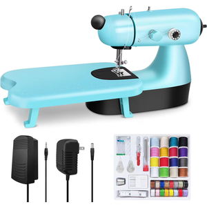 Sewing Machine for Beginners with Extension Table, Adjustable 2-Speed 2-Thread Mini Sewing Machine, Portable Electric Maquina de Coser with Foot Pedal, Perfect for DIY, Ideal Gift for Kids and Adults