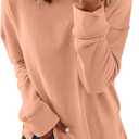 Dokotoo Women's Casual Crew Neck Sweatshirt Loose Soft Long Sleeve Pullover Tops (A Apricot Powder,Small)
