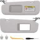 Pair Sun Visor Compatible with 2011-2016 Hyundai Elantra (Not for GT Models), Driver & Passenger Side Sunvisor Replacement Kit with Clips & Screws, Replaces OEM 85210-3X040-TX (Color Gray)