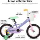 JOYSTAR Macaroon 12-18 Inch Kids Bike for 2-9 Years Girls | Toddler Girls Bike with Training Wheels & Basket, Rainbow Bikes, Children Bicycle