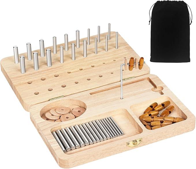 Wooden Pegboard for Finger Dexterity, Upgraded 36-Hole Wooden Hand Therapy Peg Board with Multifunctional Test Kit, Occupational Therapy Toys to Improve Fine Motor Skills and Hand-Eye Coordination, just the board