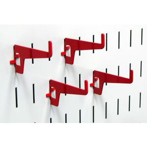 Wall Control 2-7/8in Long Reach Hook Pack - Slotted Metal Pegboard Hooks Pegboard and Slotted Tool Board - Red