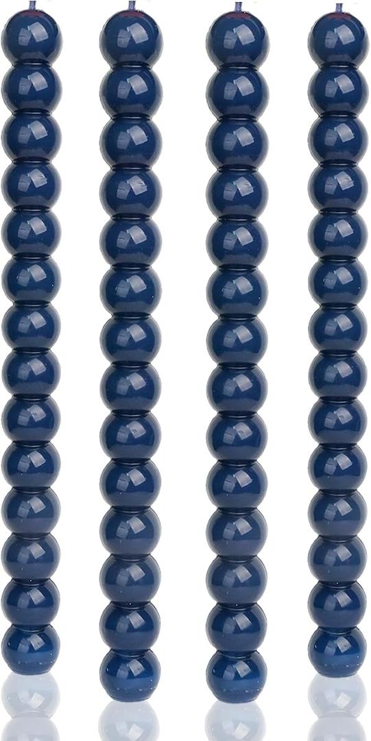 MAITREYA Navy Spiral Taper Candles-Set of 4 for Decoration Weddings Party Church-Unscented Dripless Candles,10inch(Navy-D)