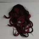 Black Red Highlight Long Wavy Wig with Curtain Bang 26 Inch Red Black Ombre Synthetic Heat Resistant with Dark Root Wig for Women Daily Party used.