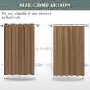 No Hook PEVA Shower Curtain or Liner - 8G Heavy Duty Brown Bathroom Shower Curtain No Hooks Required, Waterproof Plastic & PVC Free, Standard Size 71 x 74, Brown