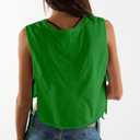 Women Loose Crop Tank Cropped Top Sexy Summer Baby Tee Cute (Green, L)