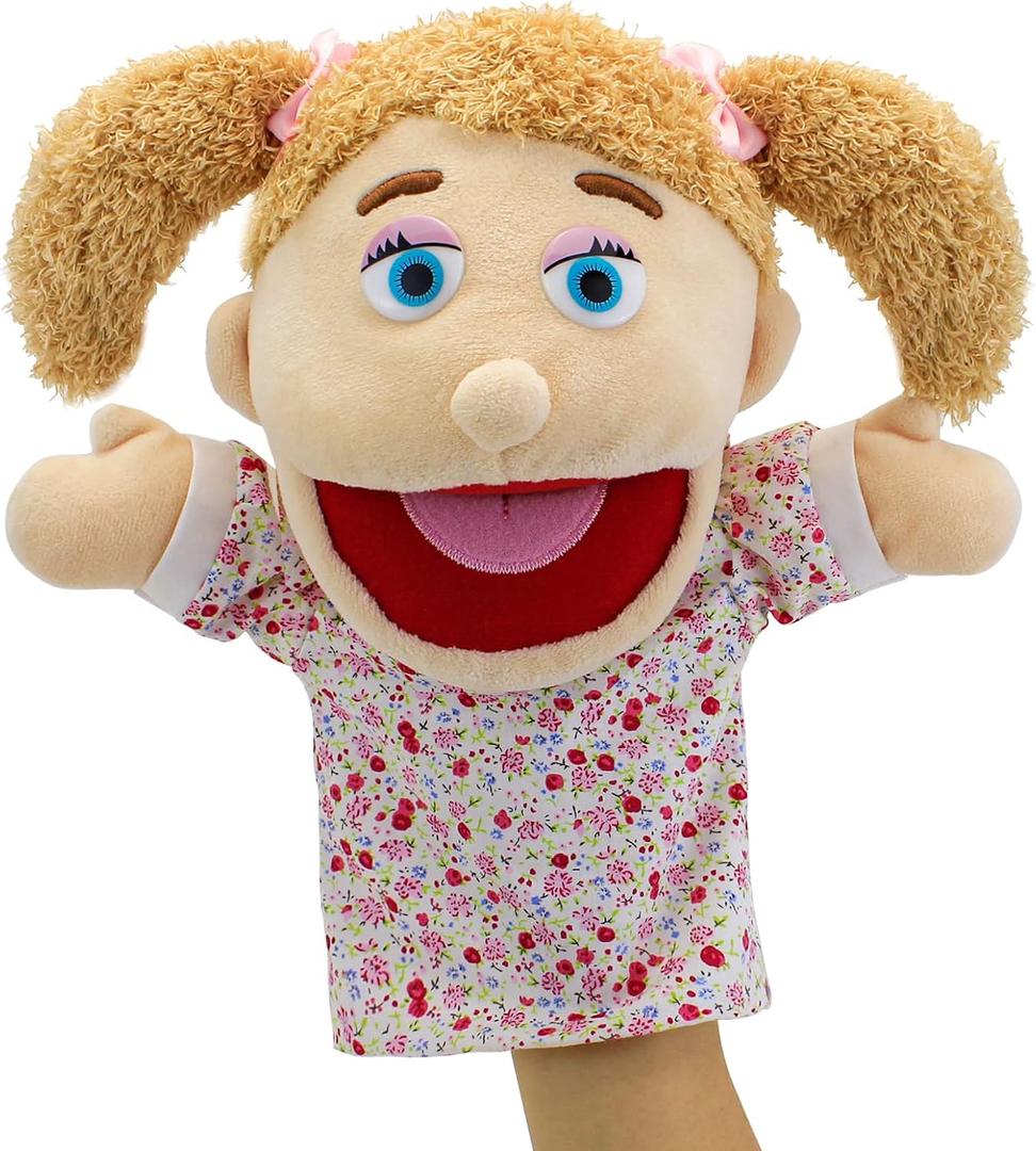 Family Hand Puppets,Puppets for Kids Role Paly Family Members 13.4 INCH Multi-Ethnic Puppets Plush Soft Hand Puppets Family Puppets Story Toys, Puppets for Girls Boys Finger Puppets Puppet Set Gifts