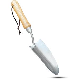Garden Guru Eco Super Strong Garden Trowel with Ergonomic Wood Handle - 100% Recycled Stainless Steel - Rust Resistant - FSC Certified Wood - Perfect Tool for Gardening Weeding Transplanting & Digging
