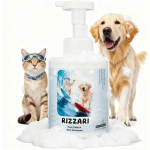 2 x RIZZARI Full Effect Pet Shampoo: for Balanced Skin & Strong Fur - Reduces Shedding and Itching - Long Lasting Freshness Home Grooming