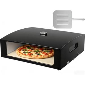 Grill Pizza Oven Kit with Cordierite Stone, Portable for Gas&Charcoal Grill | Includes cordierite stone & pizza peel. Fits gas & charcoal grills,Outdoor pizza oven kit for homemade pizzas, portable