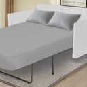 Biloban Queen Sofa Bed Fitted Sheet, Queen Sofa Bedding Fitted Sheets Only with Deep Pocket up to 8", Bottom Sheet, Shrinkage & Stain Resistant Bed Sheets, Wrinkle Free & Easy Care, Grey
