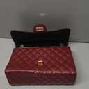 Quilted Crossbody Purse for Women Trendy Ladies Shoulder Bag with Chain Strap PU Leather Cross Body Bags Satchel HandBag (Wine Red)