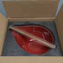 Artena Ramen Bowl with Chopsticks, 42oz Ceramic Noodle Bowl, Large Soup Bowl, Pasta Bowl Set, Big Salad Bowl, Deep Pho Bowl for Dumplings, Cereal, Rice, Dishwasher Microwave Safe, Gourd Design, Red