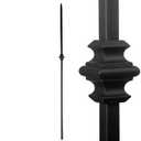 S03 - Wrought Iron Balusters Set of 10 Hollow Single Knuckle Balusters - Decorative Metal Balusters for Decks Spiral Stair Railing - 1/2 -inch Iron Spindles Satin Black Metal Railing
