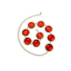 Red Gem Waist Belt - PUWUTO Anime Cosplay Stone Chain Western Belt, Adjustable Halloween Rhinestone Belt Costume for Women Halloween Cosplay Props Accessories