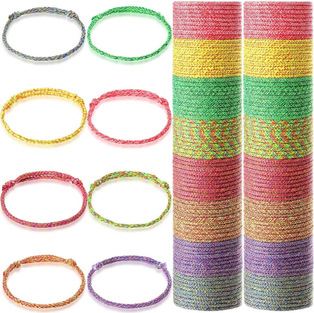 Remerry 168 Pcs Friendship Bracelets Adjustable Woven Rope Bracelets Bulk Graduation Ceremony Prom Class of 2026 Birthday Party Favors & Goodie Bag Stuffers, 8 Assorted Colors(Vivid Colors)