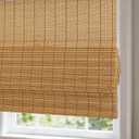 Comzone Cordless Woven Wood Roman Shades Blackout 27" W x 74" H, Thrush