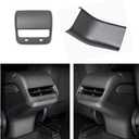 2PCS Rear Air Condition Vent Cover & Rear AC Anti Kick Cover Trim for 2021-2023 Model 3 and 2021-2024 Model Y, ABS Material More Fashion Not TPE & Leather (Matte Carbon Fiber Pattern)