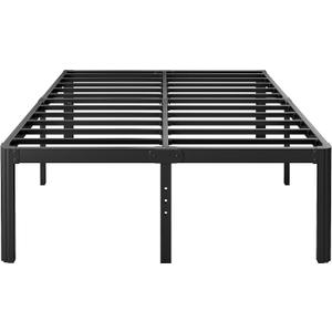 Hunlostten 18in Full Size Bed Frame No Box Spring Needed, Heavy Duty Metal Platform Bed Frame Full with Round Corners, Easy Assembly, Noise Free, Black