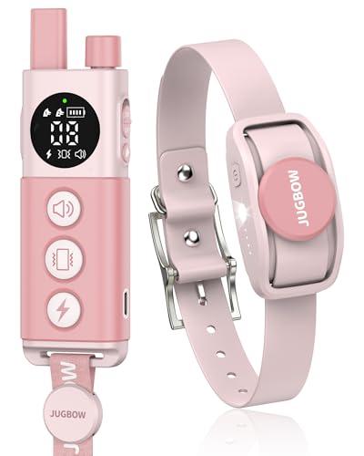 Jugbow Shock Collar for Dogs - 4200FT Remote Training Collar for 15-120lbs Small Medium Large Dog, LED Light & Waterproof Electric Collars with 3 Training Mode for All Breeds (Pink)