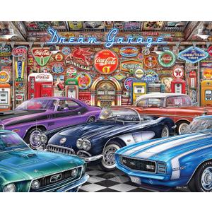Springbok - Dream Garage - 1000 Piece Jigsaw Puzzle with classic muscle cars
