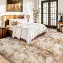 Upgrade Non-Slip Plush Rugs for Living Room, Soft Shaggy Carpets for Living Room, Fuzzy Rugs for Kids' Room, Perfect Decor for Modern Home Tie Dye Camel 8x10 Feet