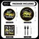 Grencian 96Pcs Classic Car Party Decorations Vintage Car Birthday Plates and Napkins Tableware Sets Old Theme Classic Party Favors for Adult Mens Racing Cars Theme Birthday Supplies Serve 24