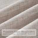 Greyish Brown Linen Sheer 90 Inch Curtains for Sliding Glass Doors 4 Panels Set, Memory Trained Pinch Pleated Light Filtering Country Windows Curtain 90 Inches Long Dining Room Privacy Heavy Drapes