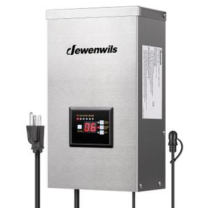 DEWENWILS 600W Low Voltage Landscape Transformer, 6 Independent Outputs, Low Voltage Transformer with Photocell Sensor, 120V to 12V/14V AC, Stainless Steels Landscape Lighting Transformer Outdoor