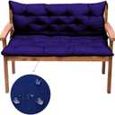 SEAHOME Waterproof Bench Cushion with Backrest, 2 or 3 Seat Swing Replacement Cushions Overstuffed for Garden Patio Furniture Loveseat Swing Outdoor Bench Cushions (39.4 * 39.4 * 3.94inch, Navy Blue)