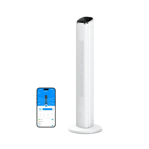 GoveeLife White Tower Fan for Bedroom, 36" Smart Floor Fan with App/Voice Control, Temperature Sensor, 5 Modes 8 Speeds(25ft/s), 29dB Quiet Oscillating Fan for Office, 24H Timer, Auto Cooling