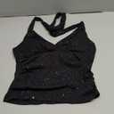 SOLY HUX Women's Halter Tops Glitter Sparkly V Neck Wrap Ruched Backless Sleeveless Crop Tank Top Party Clubwear (Medium)