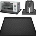 Silicone Heat Resistant Mat For Air Fryer-18''x15''x0.5''Perfect for Ninja,Cosori,Chefman and Most Air Fryers Bottom Silicone air fryer accessories-Protects Countertops From Damage and Scratches (1Pack Black)