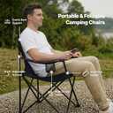 4-Pack Folding Camping Chairs, Portable for Beach & Lawn (Black)