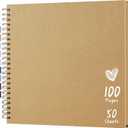 Scrapbook 12x12 Inch DIY Scrapbook Album Hardcover Kraft Paper Scrap Book Photo Albums 100 Pages Perfect for 4x6 / 5x7 / 6x8 Photos Memory Book for Family, Wedding