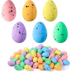 Wenqik 120 Pcs 2.36" Foam Easter Egg for Crafts Small Easter Eggs Artificial Foam Easter Decor for Easter Holiday Game Activities Photo Props Home Supplies(Speckled Style)