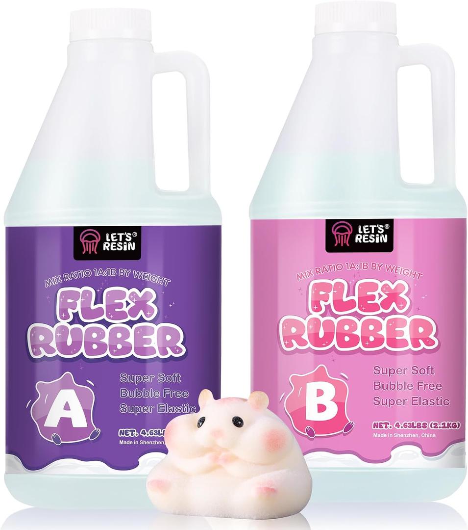LET'S RESIN Liquid Silicone for Squishy Maker, 140oz Super Soft Flex Rubber for Taba Squishy, Molding Cat's Paw, DIY Decompression Gift