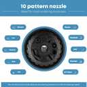 INNAV8 Garden Hose Nozzle Heavy Duty - Features 10 Spray Patterns, THUMB CONTROL On Off Valve Hose Sprayer Nozzle for Easy Water Control - Outdoor Water Hose Nozzle Head Attachment