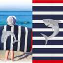 HunnmingRe Kids Beach Towels Girls Boys Cute Beach Towel 50 x 30 Inch Microfiber Absorbent Dry Pool Bath Supplies for Party Gifts Swimming Camping Decoration(Blue, White, Red, Shark)