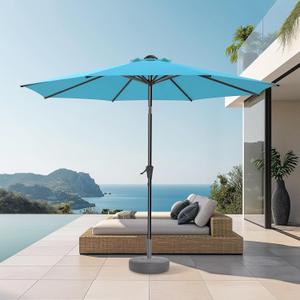 HOMSHADE Outdoor Patio Umbrella - Market Table Pool Deck Umbrella with Push Button Tilt, Crank, UPF50+ UV Protection and Sturdy Ribs, 3-Year Fade Resistance, 220GSM Solution-Dyed Fabric (No base)