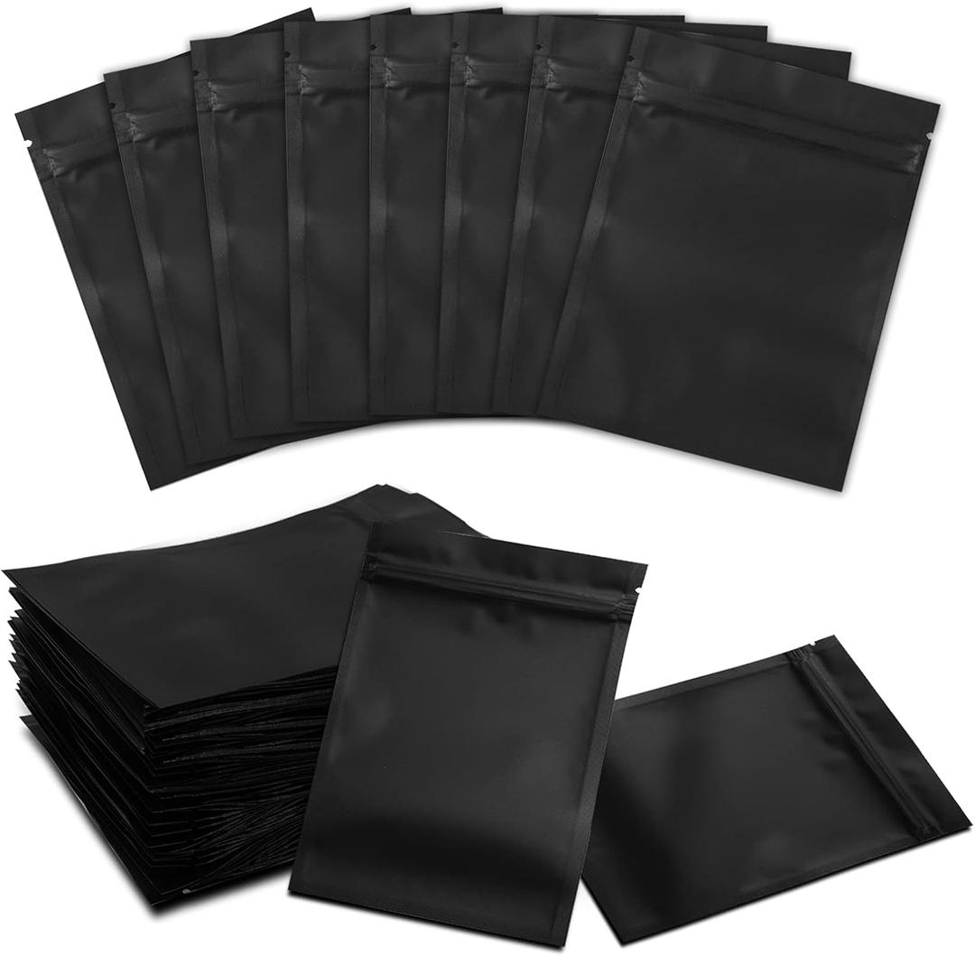 Black Resealable Bags Packaging Bags 3x4 Inch 300 Pieces Double-Sided Matte Black