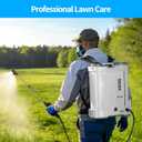 Powered Backpack Sprayer 4 Gallon – 21V High-Capacity Electric Pump Sprayer with 2.6Ah Battery, 6 Interchangeable Nozzles, Telescopic Stainless Steel & Plastic Wand for Lawn, Garden