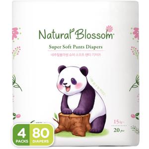 Pull-On Baby Diapers | Ultra-Slim, Hypoallergenic, Super Soft, Vegan | Size 6 (4T-5T, 33 lbs+) | 80 Count