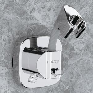 FERCOSEN 360 Swivel Shower Head Holder with Suction Cup | 10kg Load Capacity, Tool-Free Installation in Seconds | Removable and Rust-Resistant Shower Bracket (Silver)