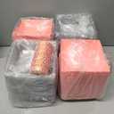 Ctosree 100 Pcs Paper Charcuterie Boxes with Clear Lids 4.5 Inches Disposable Cake Square Dessert Container Bakery Boxes Bundle with Rope for Food Cake Slice Cookie Sandwich Dessert(Pink)