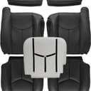 NLQR Driver and Passenger Side Bottom and Top Seat Covers & 2Pcs Seat Armrests & Driver Bottom Foam Cushion Compatible with Chevy Silverado Avalanche Tahoe Suburban Yukon GMC Sierra 2003-2007